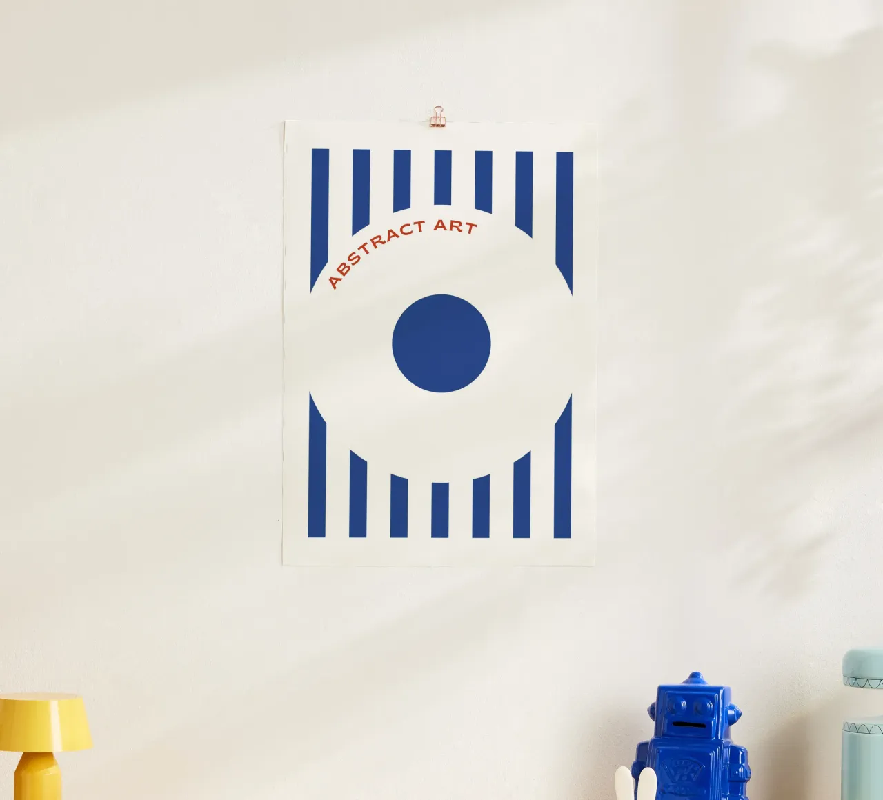 Bauhaus Abstract Target Print | Minimalista Raya Azul Círculo hahnemühle de Grungeo