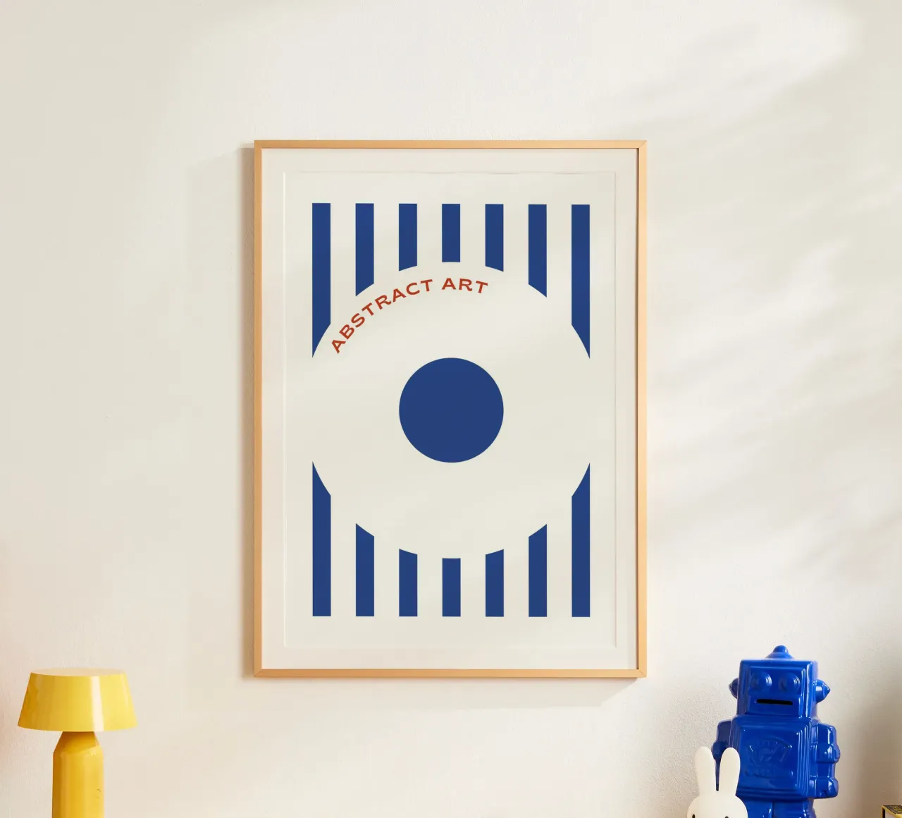 Bauhaus Abstract Target Print | Minimalista Raya Azul Círculo hahnemühle de Grungeo