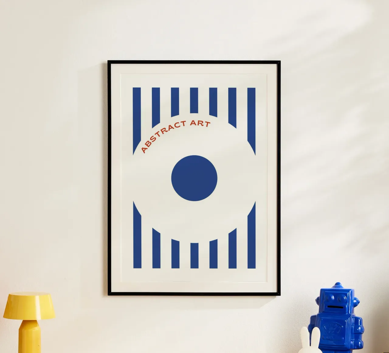Bauhaus Abstract Target Print | Minimalista Raya Azul Círculo hahnemühle de Grungeo
