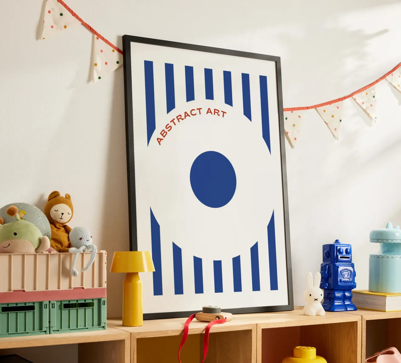 Bauhaus Abstract Target Print | Minimalista Raya Azul Círculo hahnemühle de Grungeo