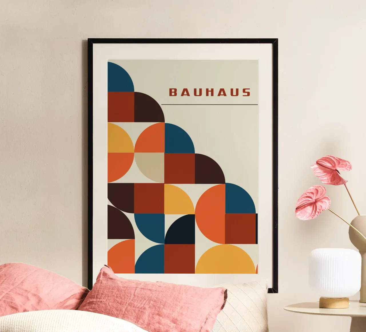 Bauhaus Color Block Quarters: Mid-Century Modern Curve Art hahnemühle by Grungeo