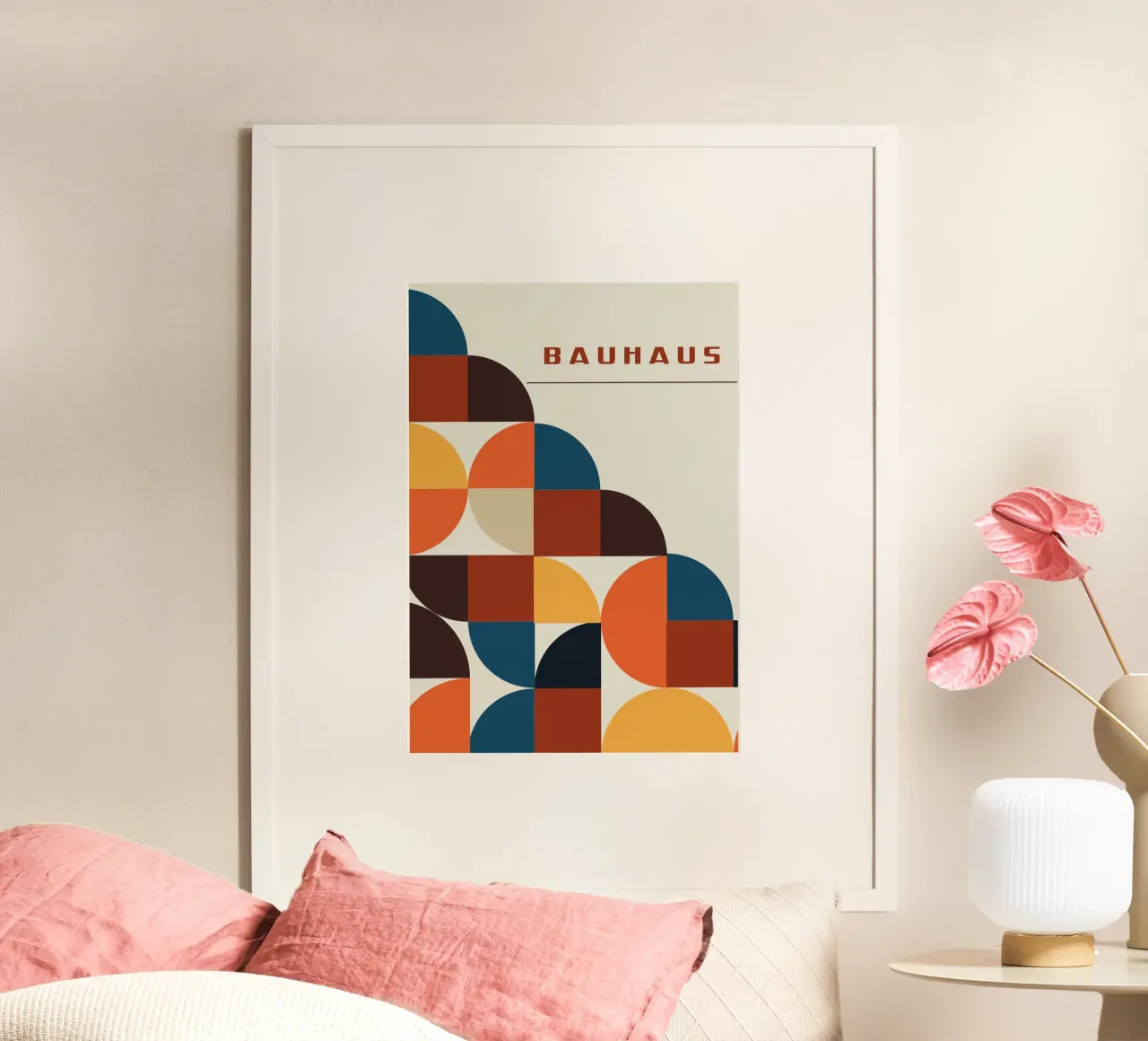 Bauhaus Color Block Quarters: Mid-Century Modern Curve Art hahnemühle by Grungeo