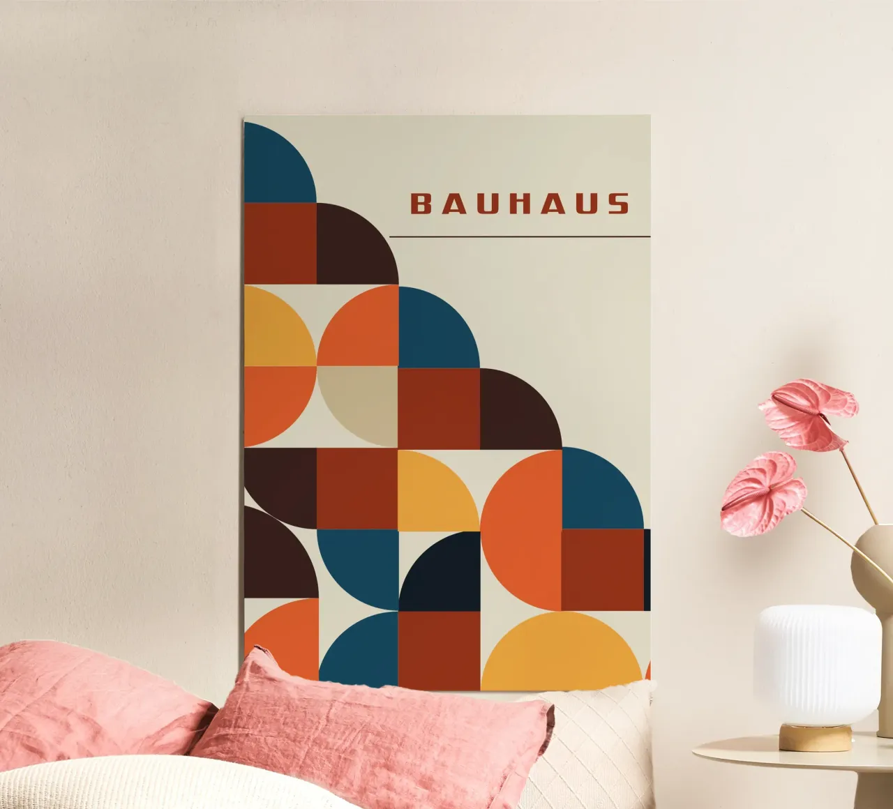 Bauhaus Color Block Quarters: Mid-Century Modern Curve Art hahnemühle by Grungeo