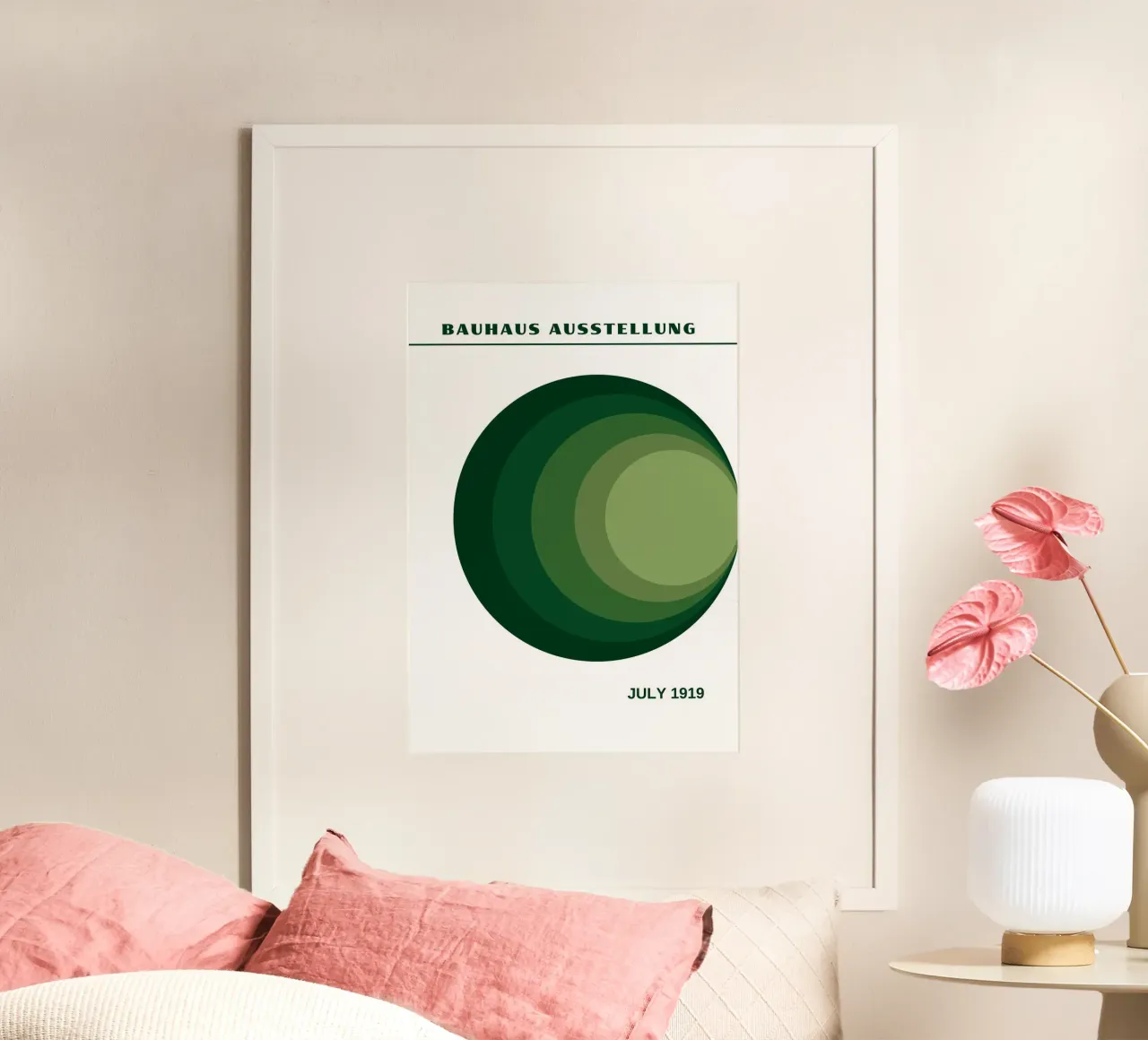 Kandinsky Groene Gradiënt Cirkels: Bauhaus 1919 Abstract hahnemühle van Grungeo