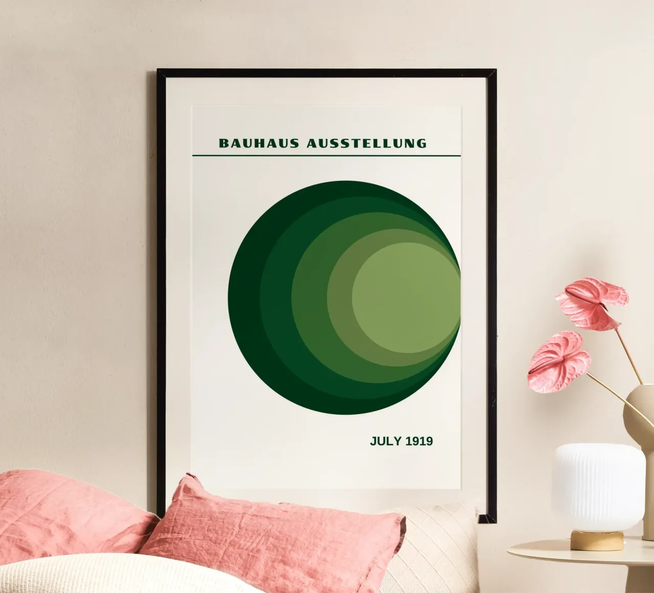 Kandinsky Groene Gradiënt Cirkels: Bauhaus 1919 Abstract hahnemühle van Grungeo