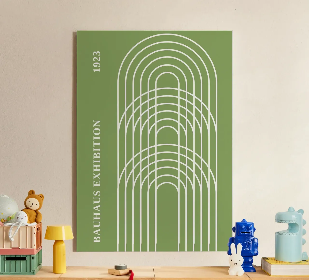 Nested Arch Minimal Line Art: Mostra del Bauhaus 1923 plexiglass da Grungeo