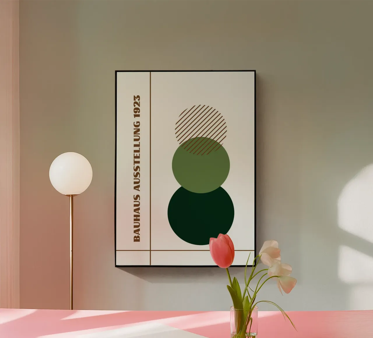 Bauhaus Circles Stack | Green Gradient Minimalist Earth Tone plexiglass da Grungeo
