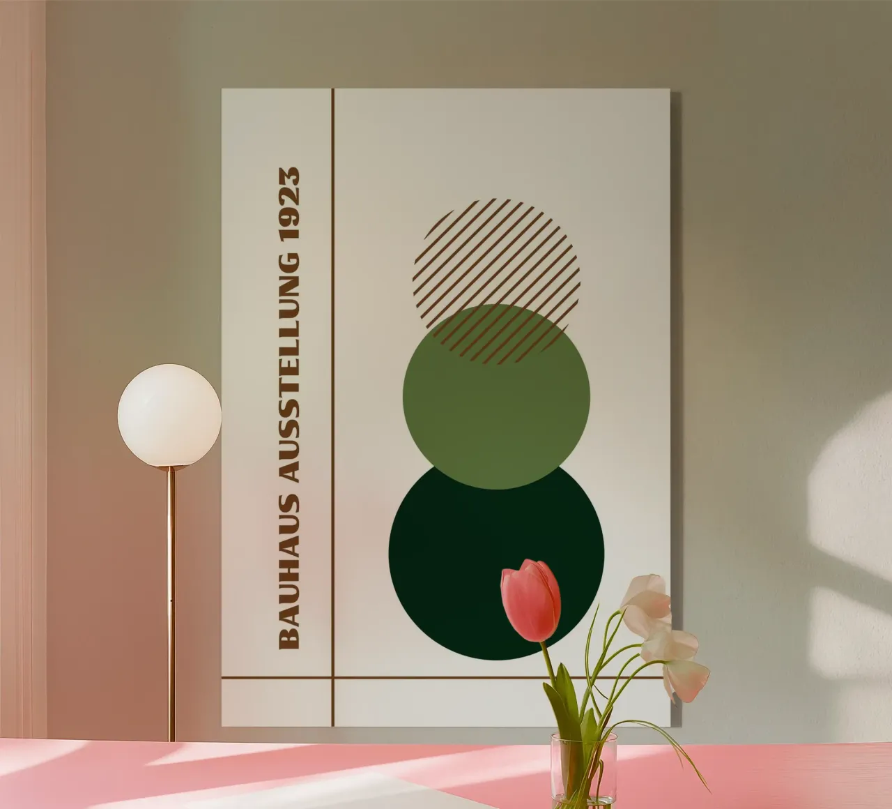 Bauhaus Circles Stack | Green Gradient Minimalist Earth Tone plexiglass da Grungeo