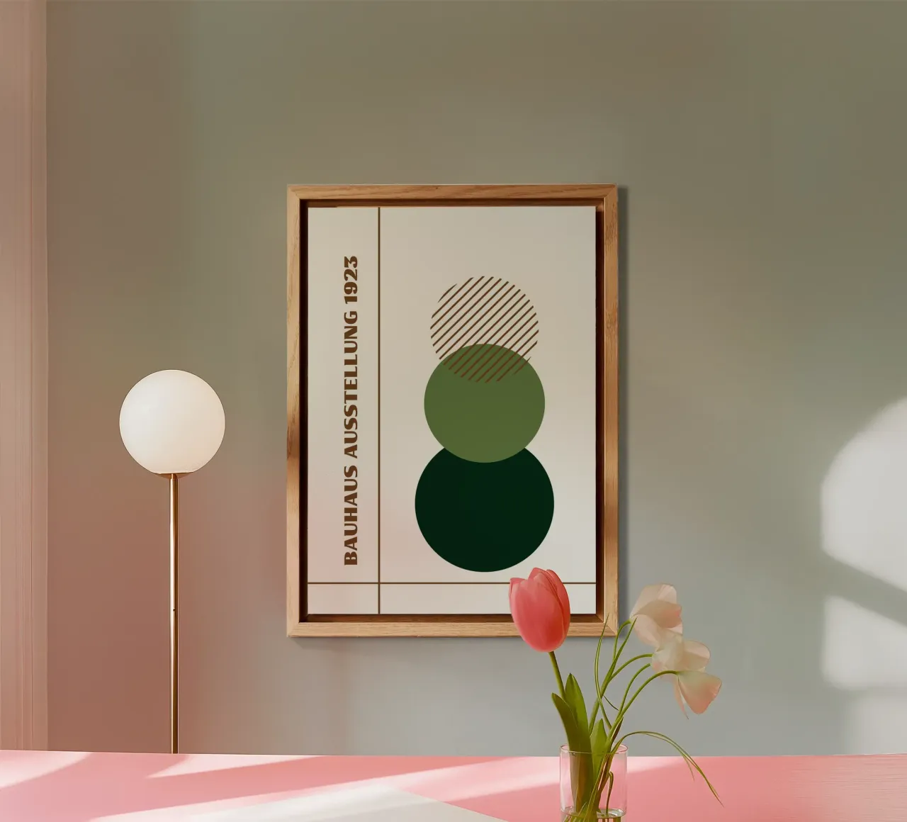 Bauhaus Circles Stack | Green Gradient Minimalist Earth Tone alluminio dibond da Grungeo