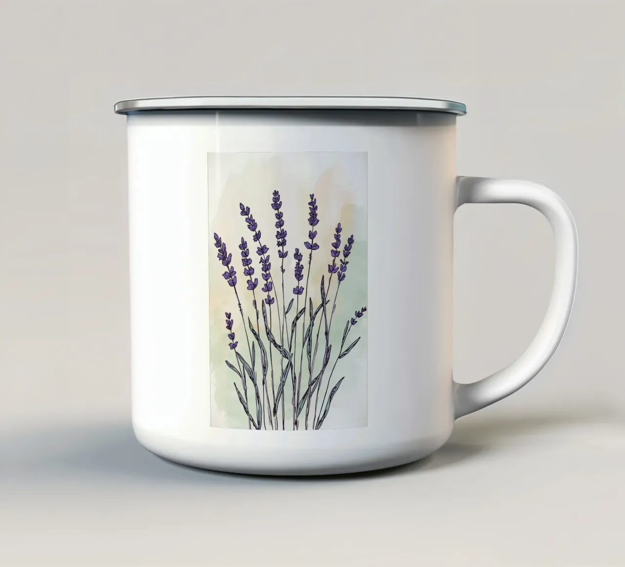 Pittura digitale minimalista alla lavanda tazza in smalto da Bloom And Brush
