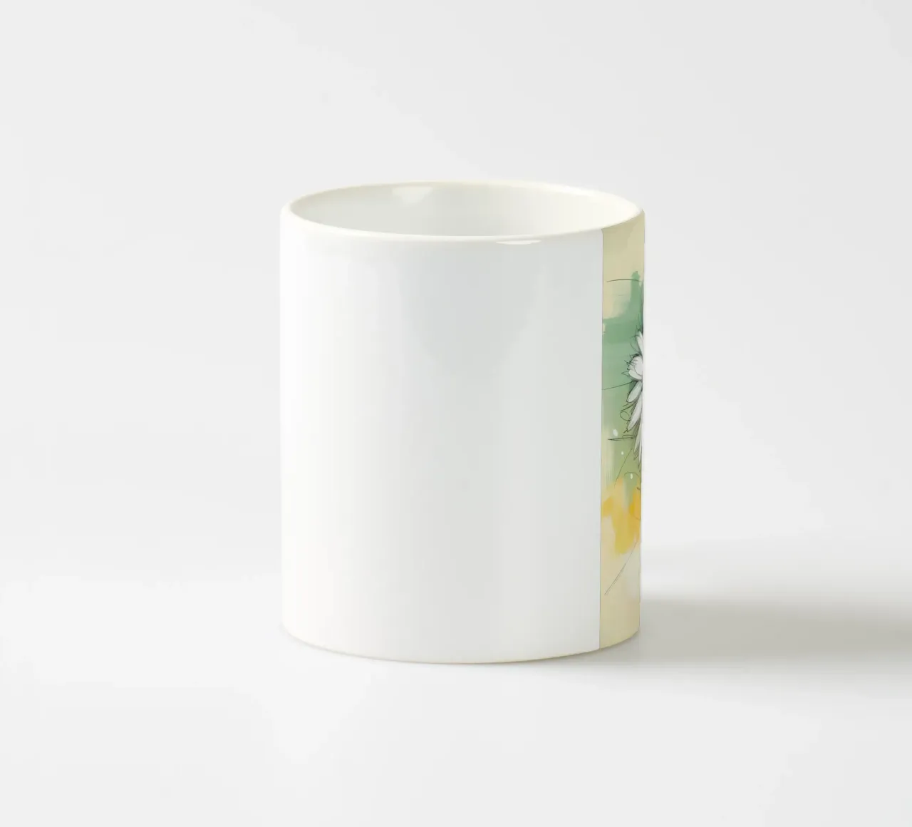 Pittura digitale minimalista a forma di margherita tazza in ceramica da Bloom And Brush