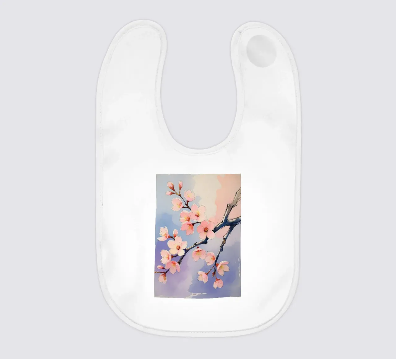Pittura digitale minimalista con fiori di ciliegio bavaglino da Bloom And Brush