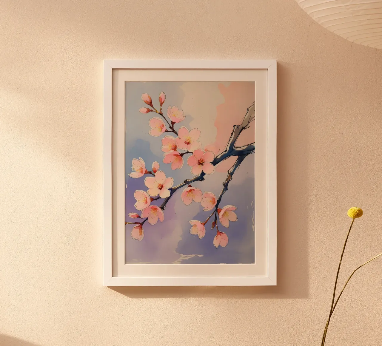Pittura digitale minimalista con fiori di ciliegio carta hahnemühle da Bloom And Brush