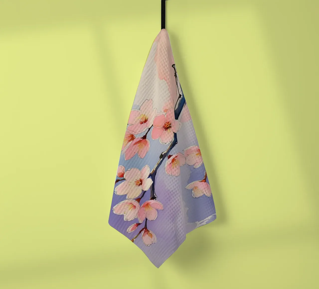 Pittura digitale minimalista con fiori di ciliegio canovaccio da cucina da Bloom And Brush