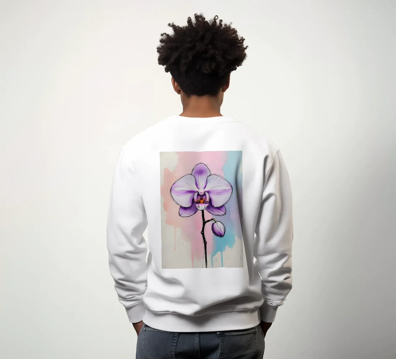 Pittura digitale minimalista di orchidee felpa da Bloom And Brush