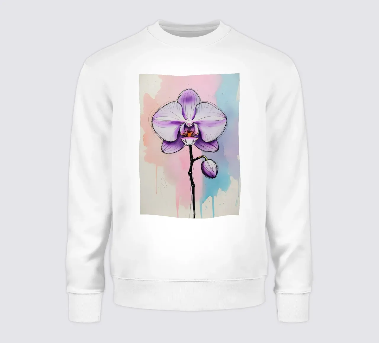 Pittura digitale minimalista di orchidee felpa da Bloom And Brush