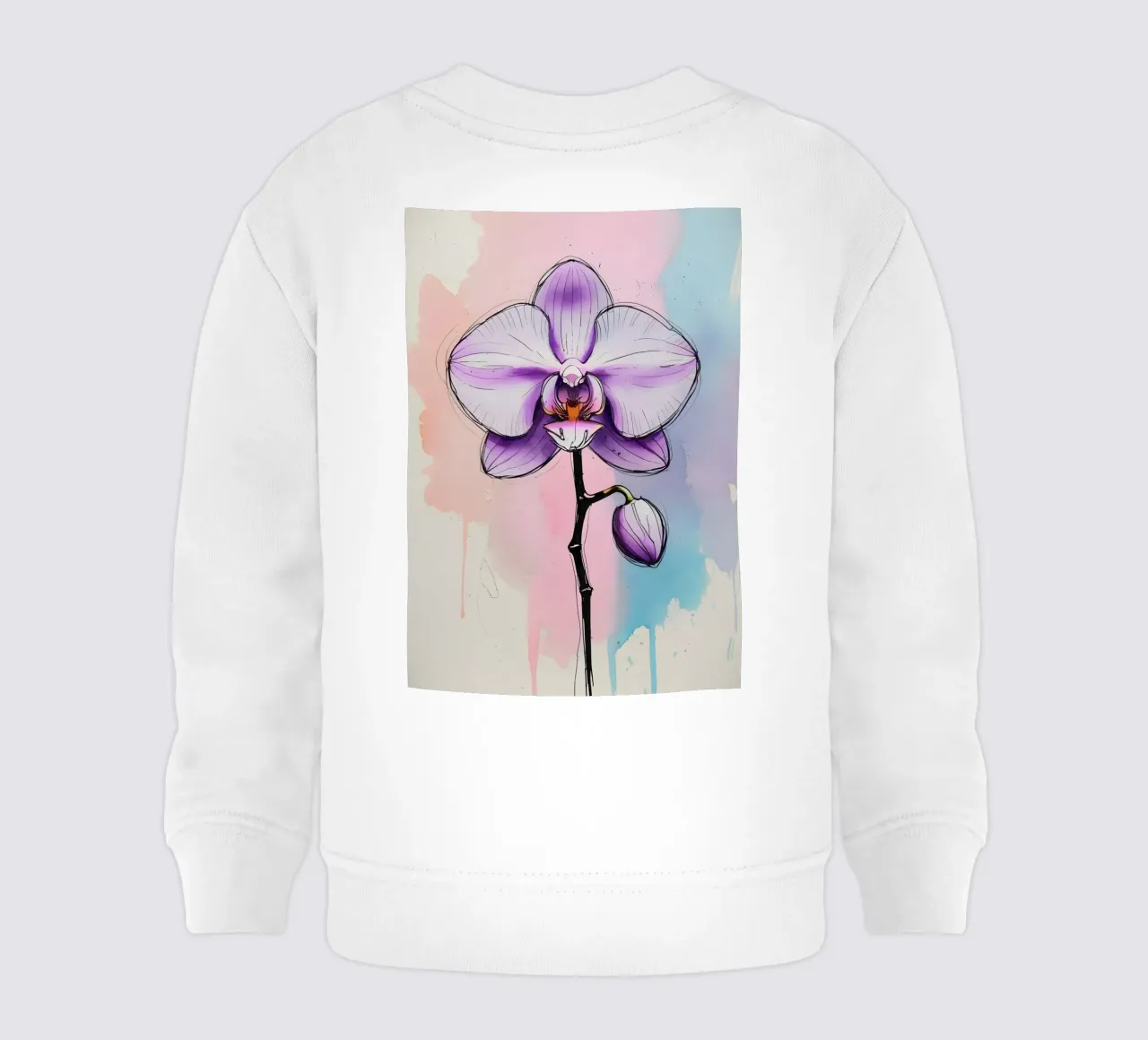 Pittura digitale minimalista di orchidee felpa neonato da Bloom And Brush
