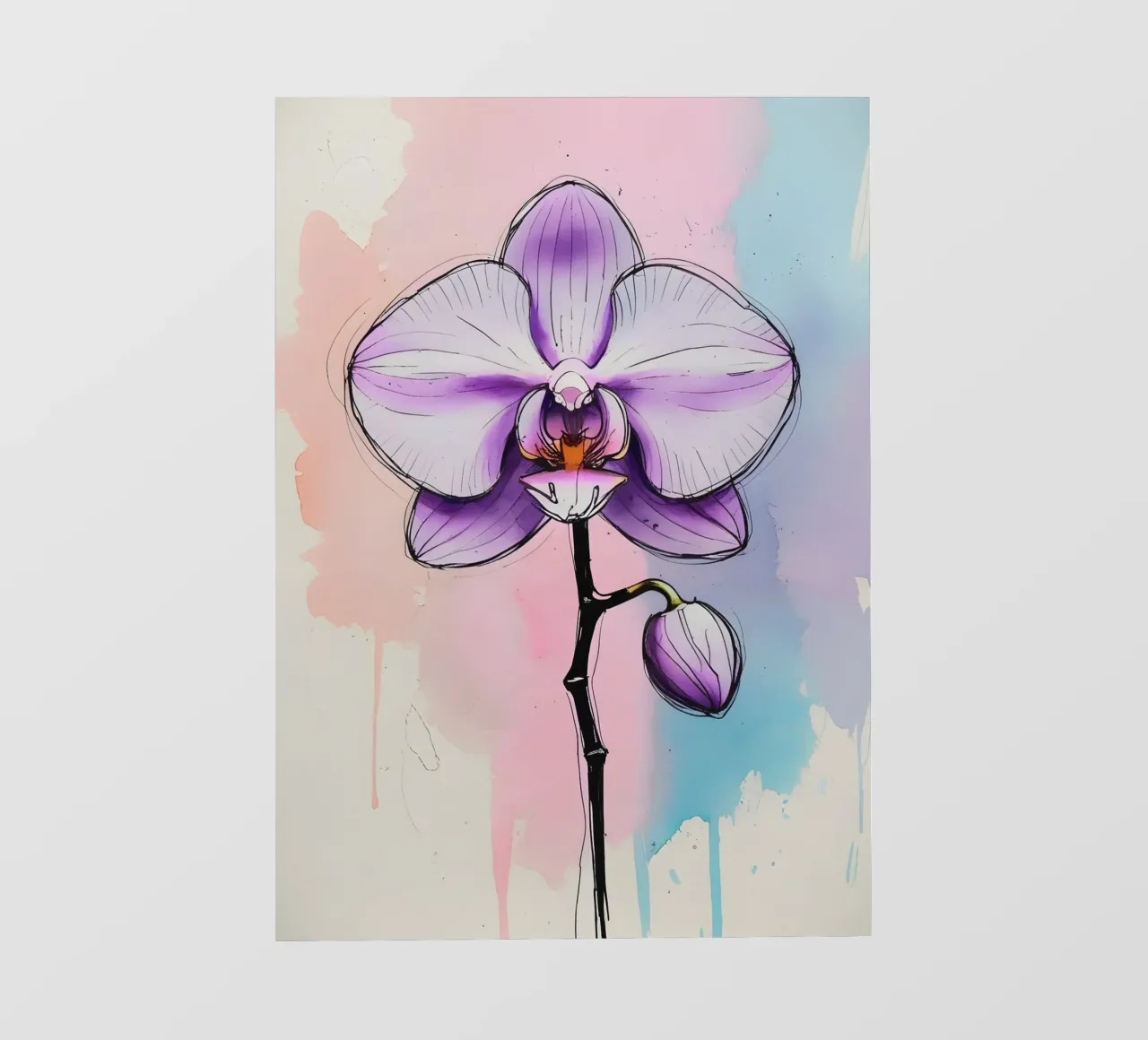 Pittura digitale minimalista di orchidee pellicola backlit da Bloom And Brush