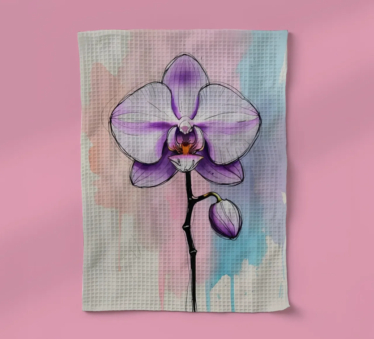 Peinture numérique minimaliste d'une orchidée torchon de Bloom And Brush