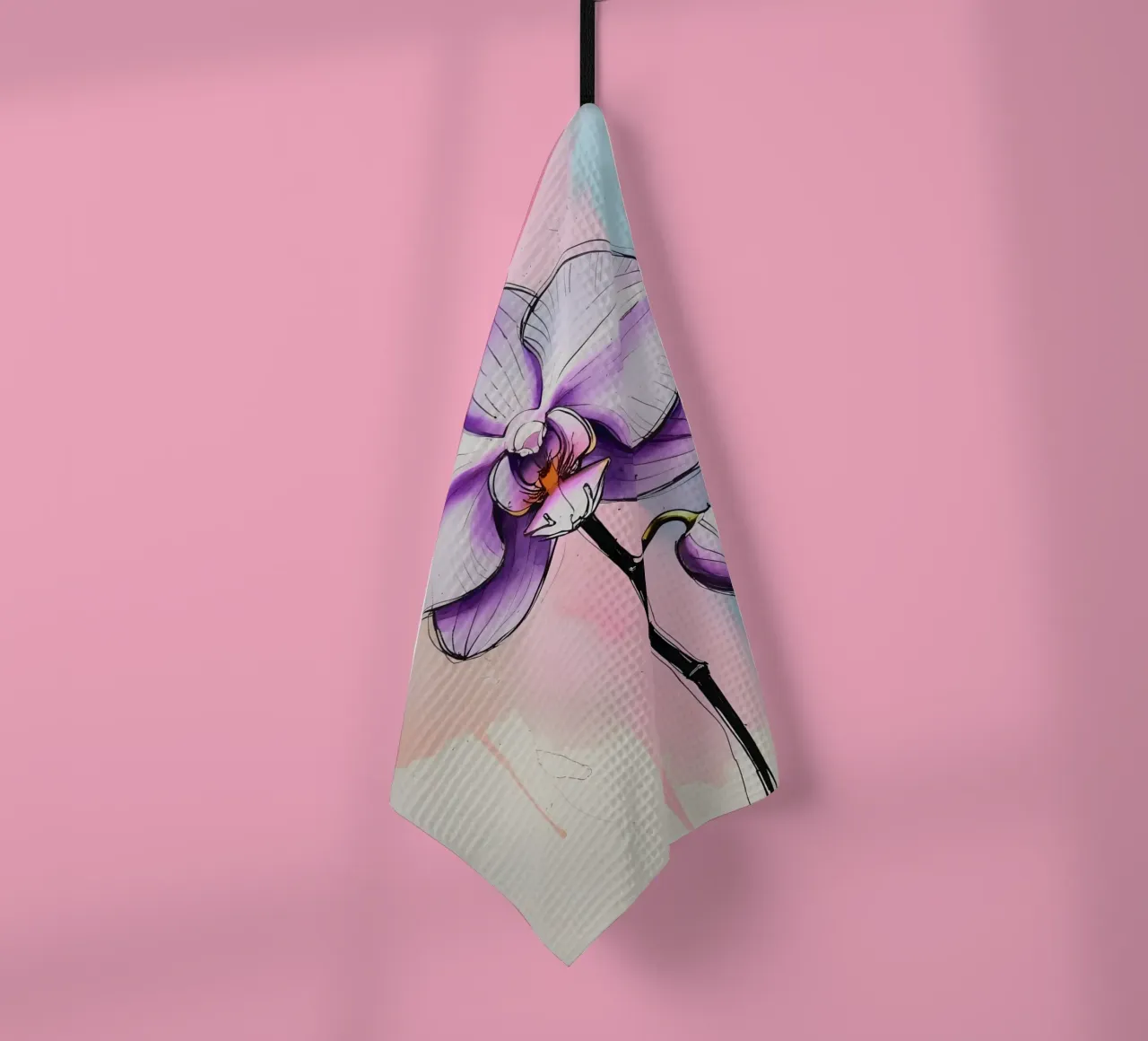 Peinture numérique minimaliste d'une orchidée torchon de Bloom And Brush