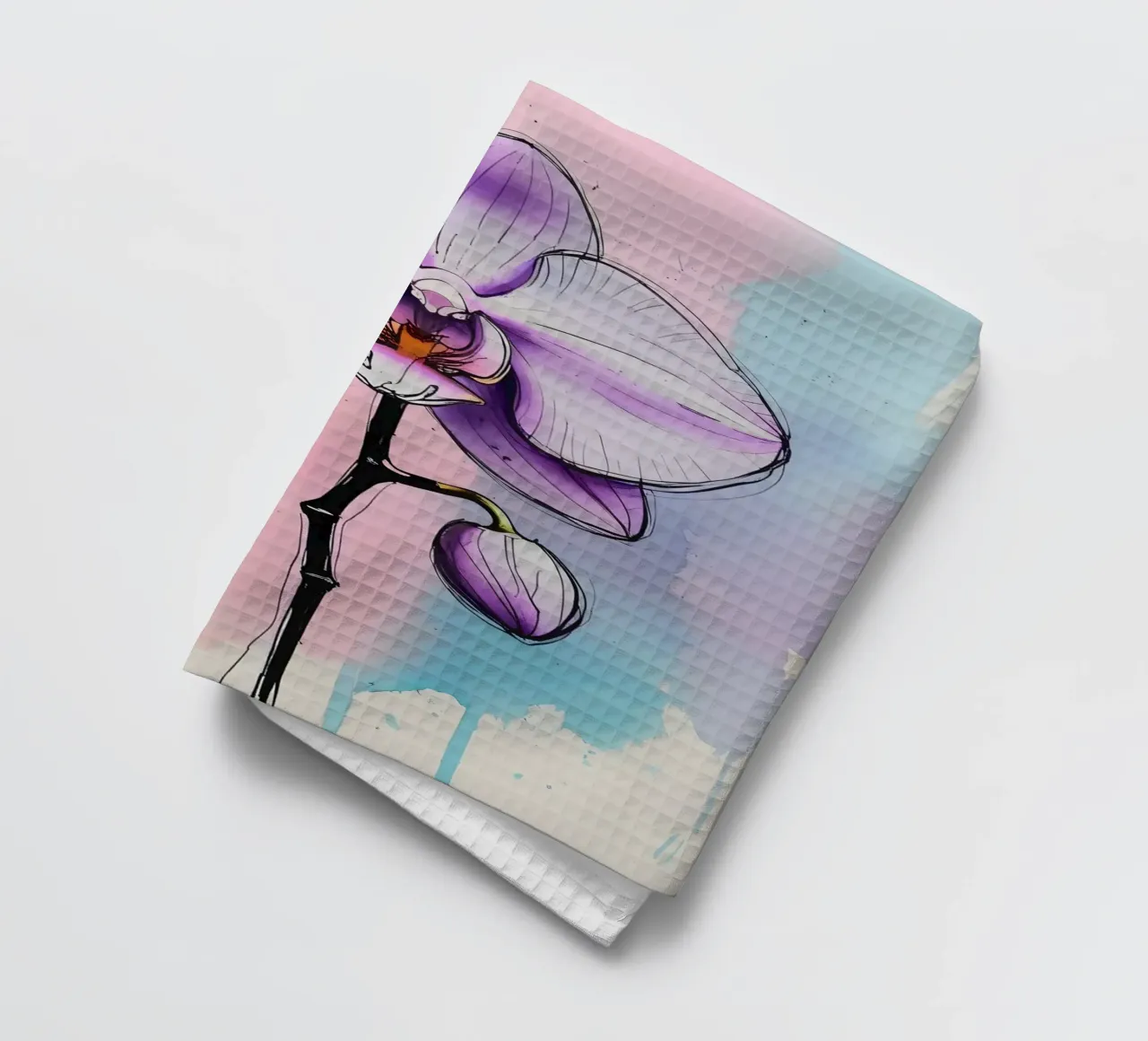Peinture numérique minimaliste d'une orchidée torchon de Bloom And Brush