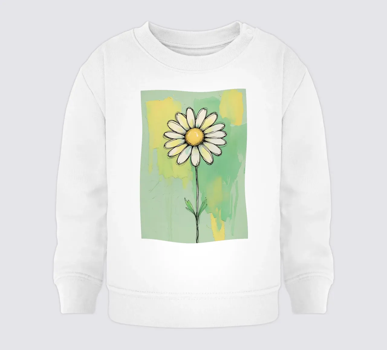 Pittura digitale minimalista a forma di margherita felpa neonato da Bloom And Brush