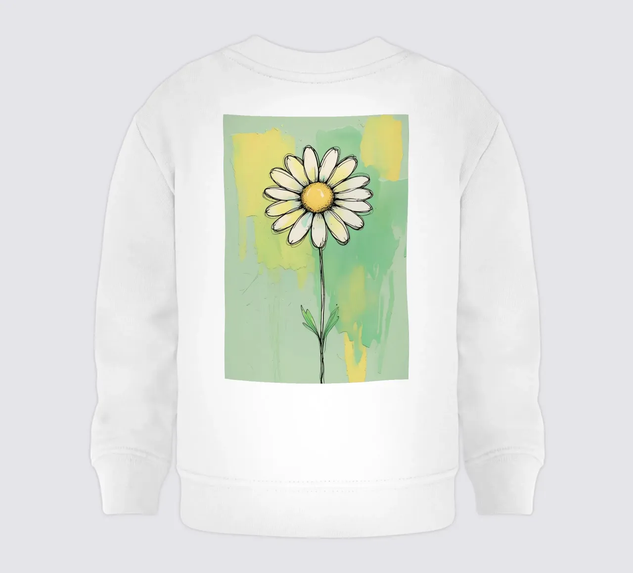 Pittura digitale minimalista a forma di margherita felpa neonato da Bloom And Brush