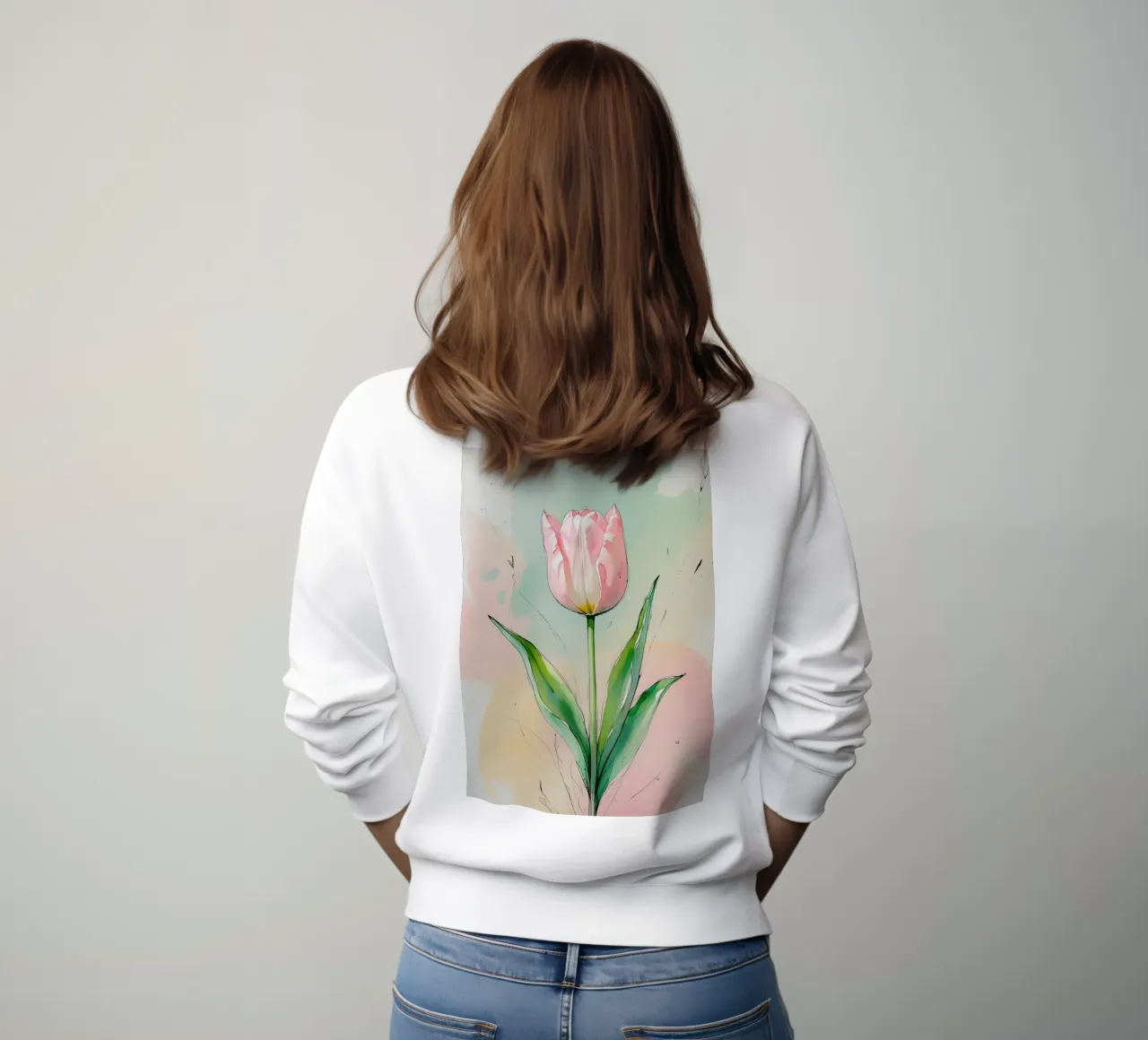 Pittura digitale minimalista con tulipani felpa da Bloom And Brush