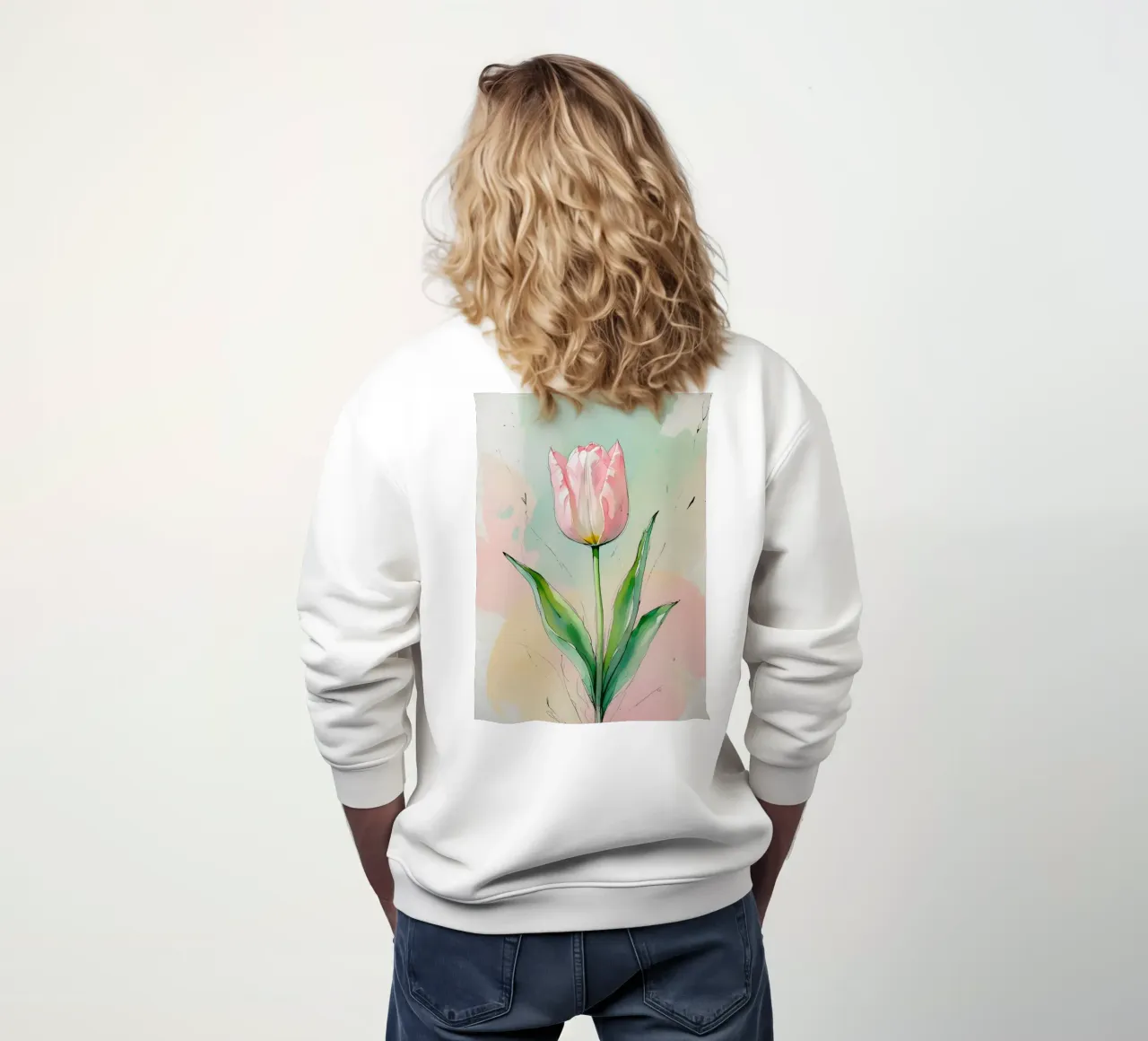 Pittura digitale minimalista con tulipani felpa da Bloom And Brush