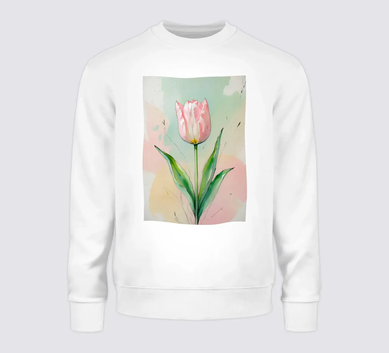 Pittura digitale minimalista con tulipani felpa da Bloom And Brush