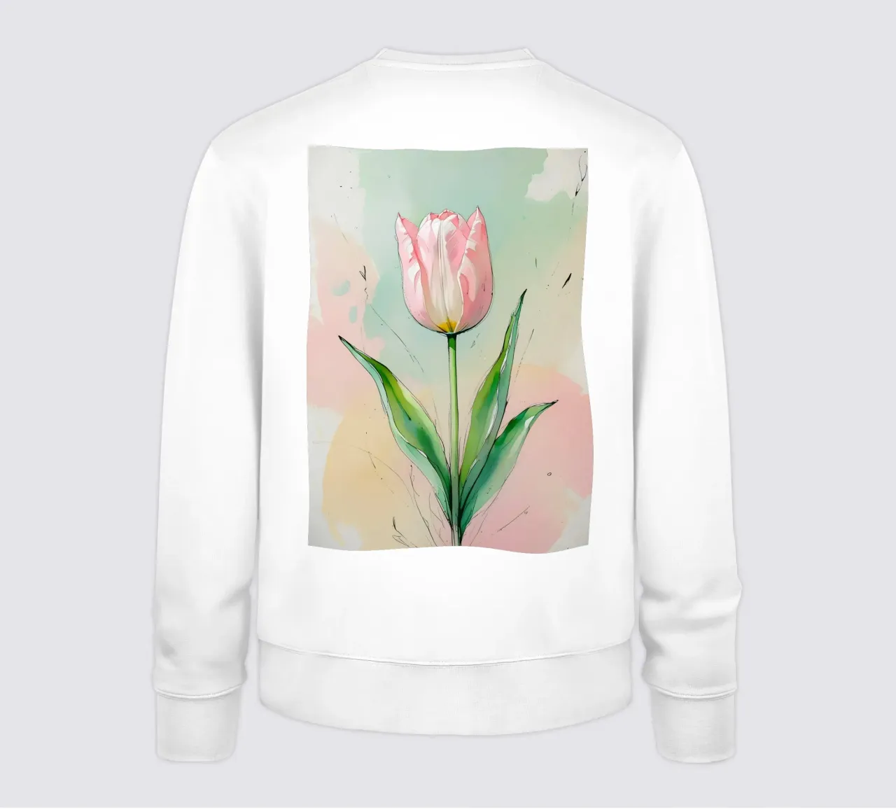 Pittura digitale minimalista con tulipani felpa da Bloom And Brush