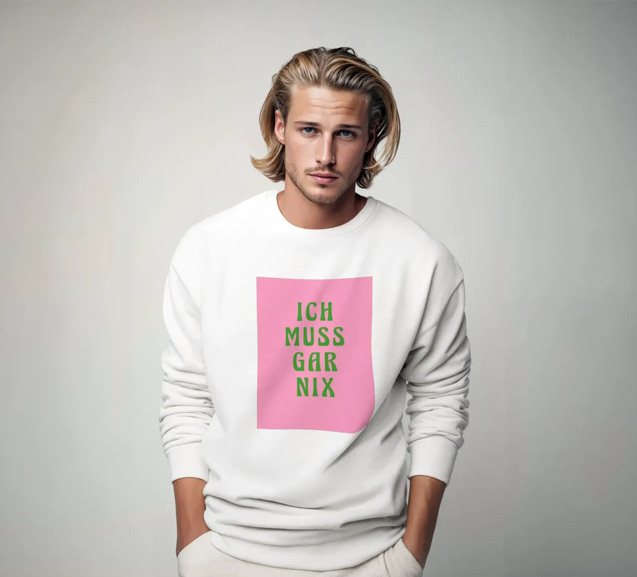Ich muss gar nix, pinki sudadera de Carinaprint