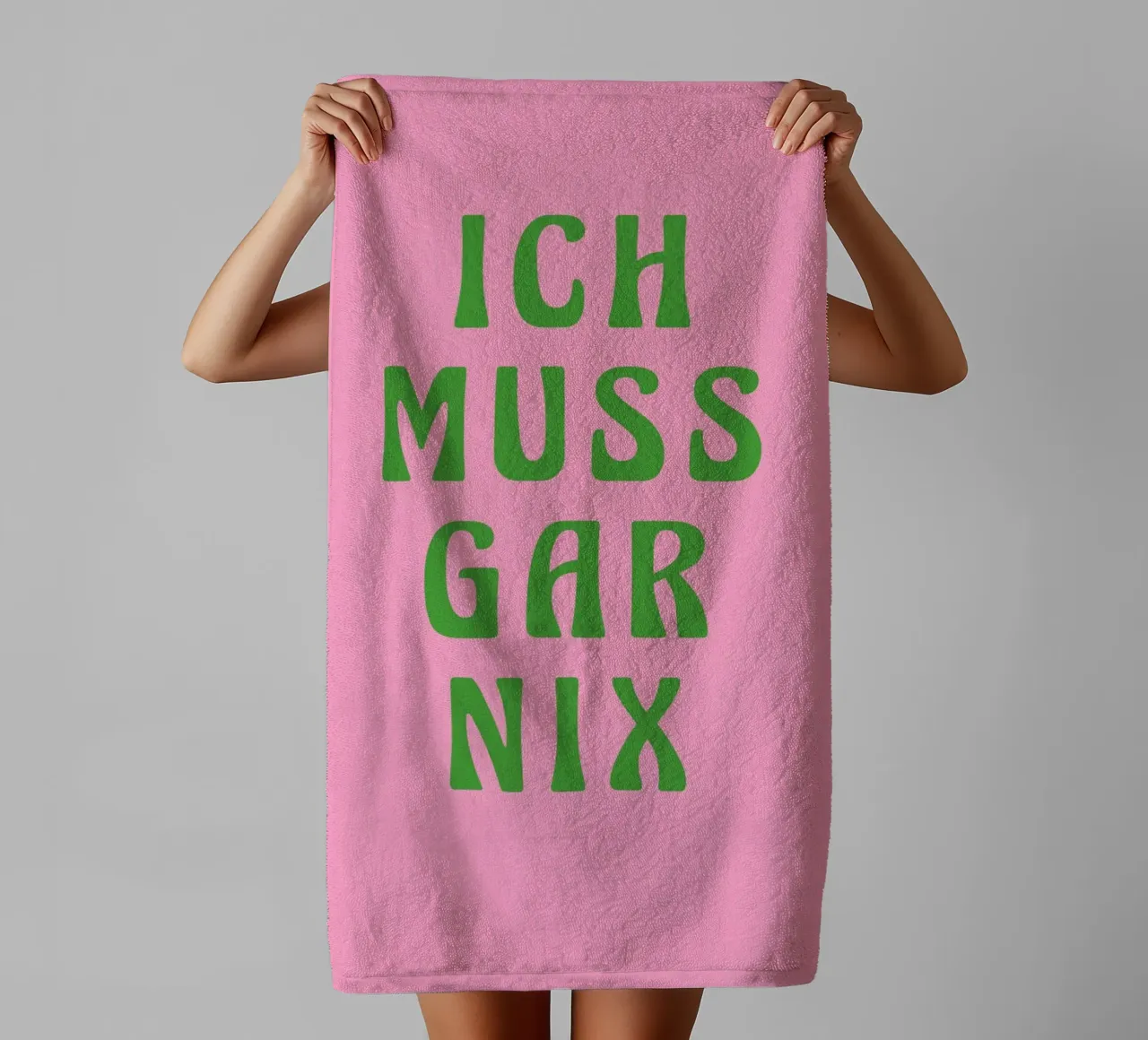 Ich muss gar nix, pinki asciugamano da bagno da Carinaprint