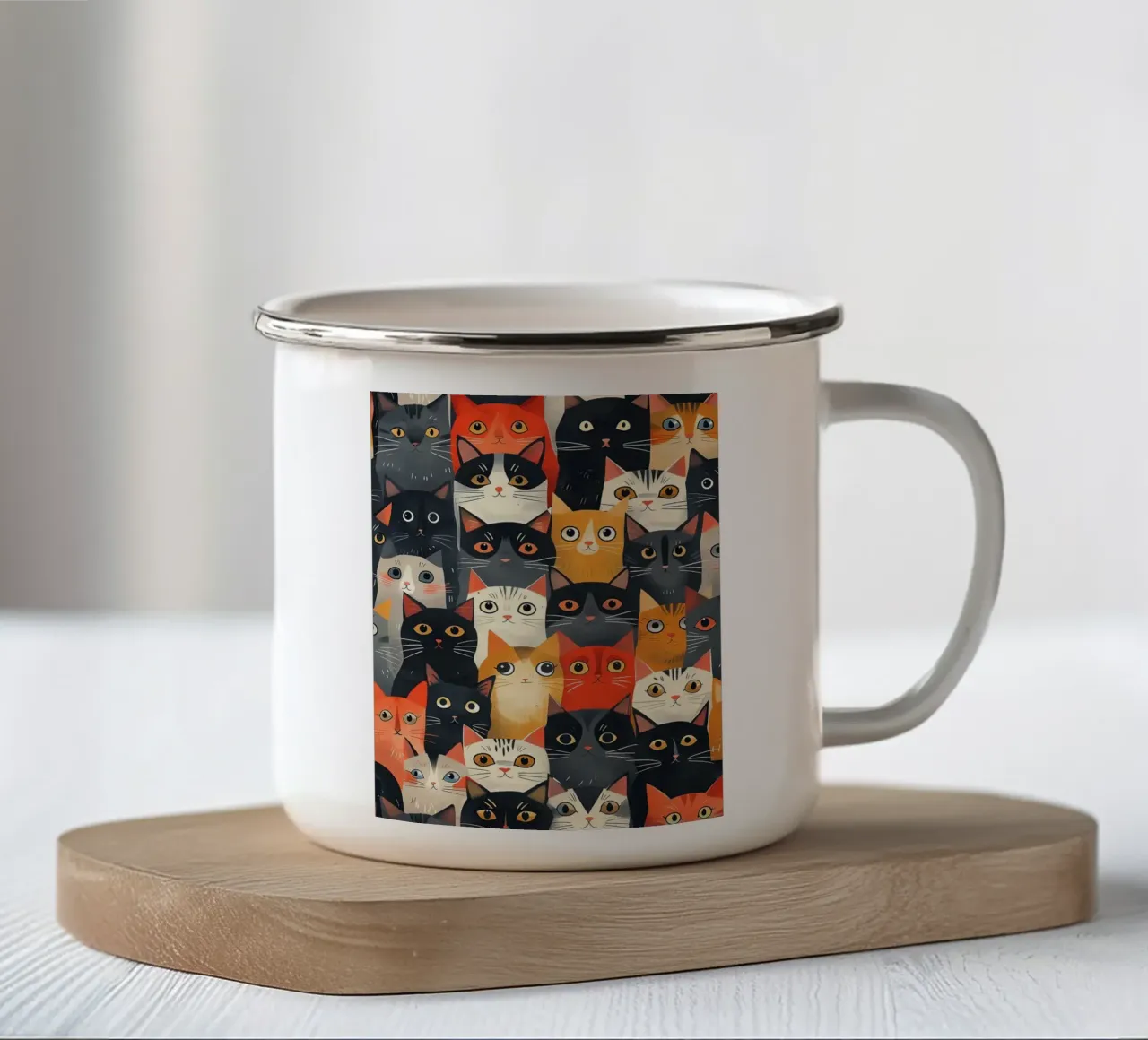 Poster del Carnevale dei gatti tazza in smalto da ShopByHaru