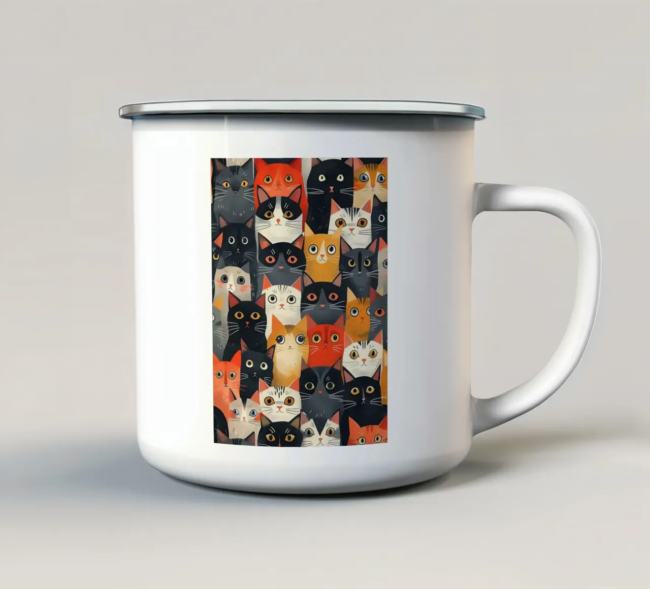 Poster del Carnevale dei gatti tazza in smalto da ShopByHaru