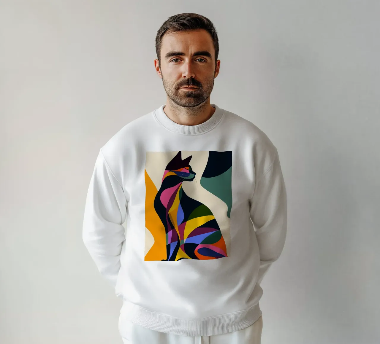 Gatto in tela a contrasto felpa da ShopByHaru