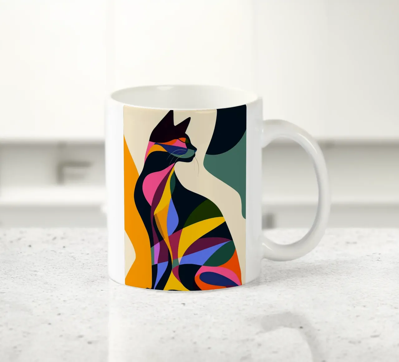 Gatto in tela a contrasto tazza in ceramica da ShopByHaru