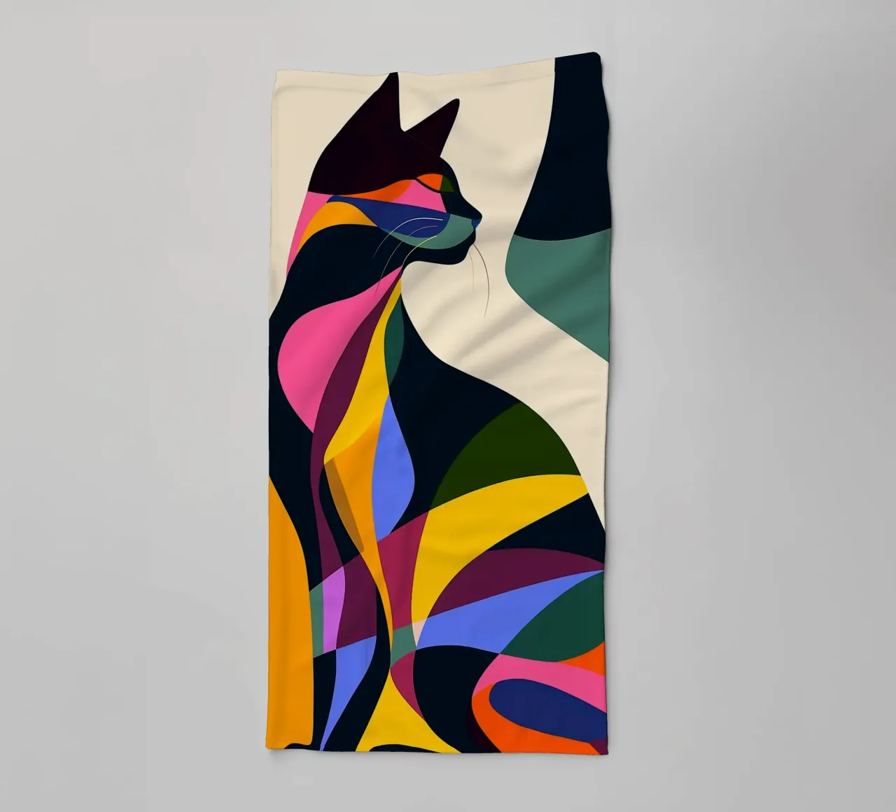 Cat Canvas Contrast towel by ShopByHaru