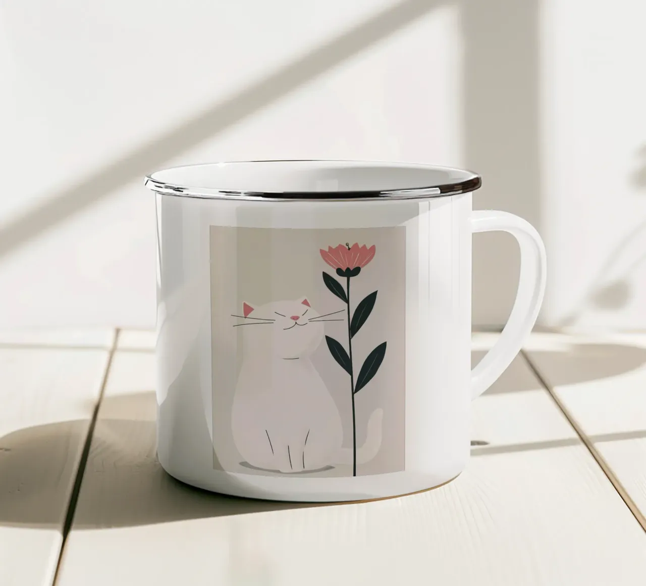 Gatto animale carino tazza in smalto da ShopByHaru