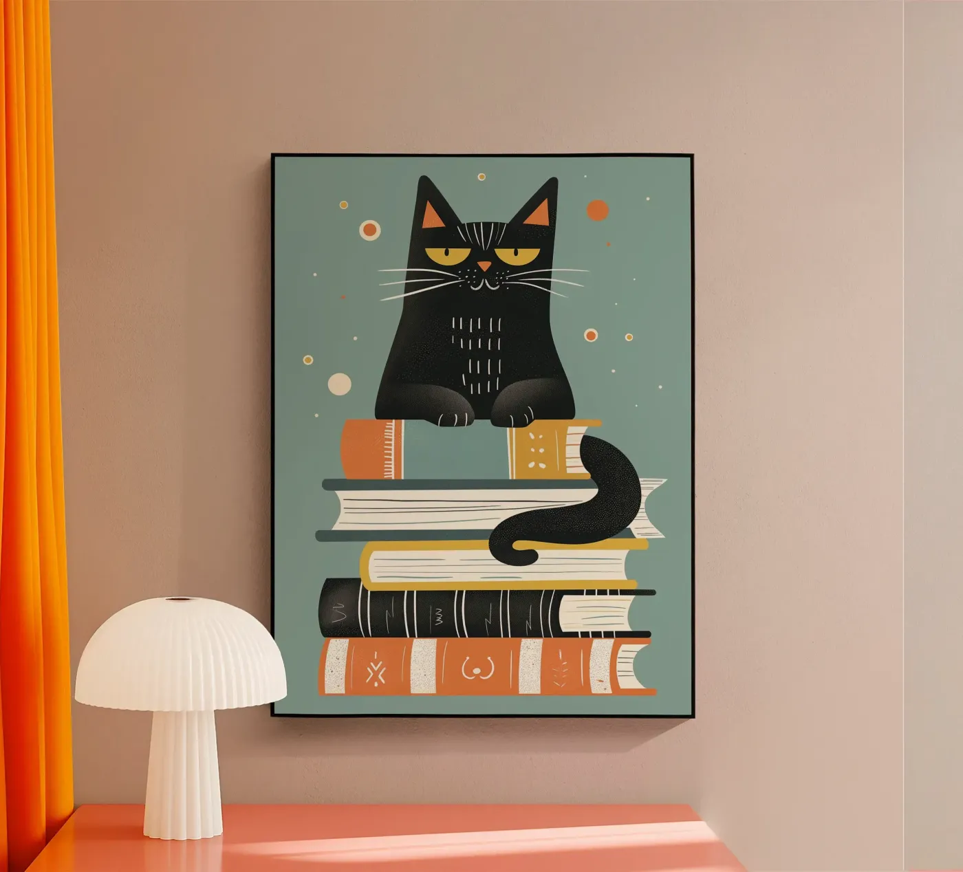 Cat with Books plexiglass da ShopByHaru