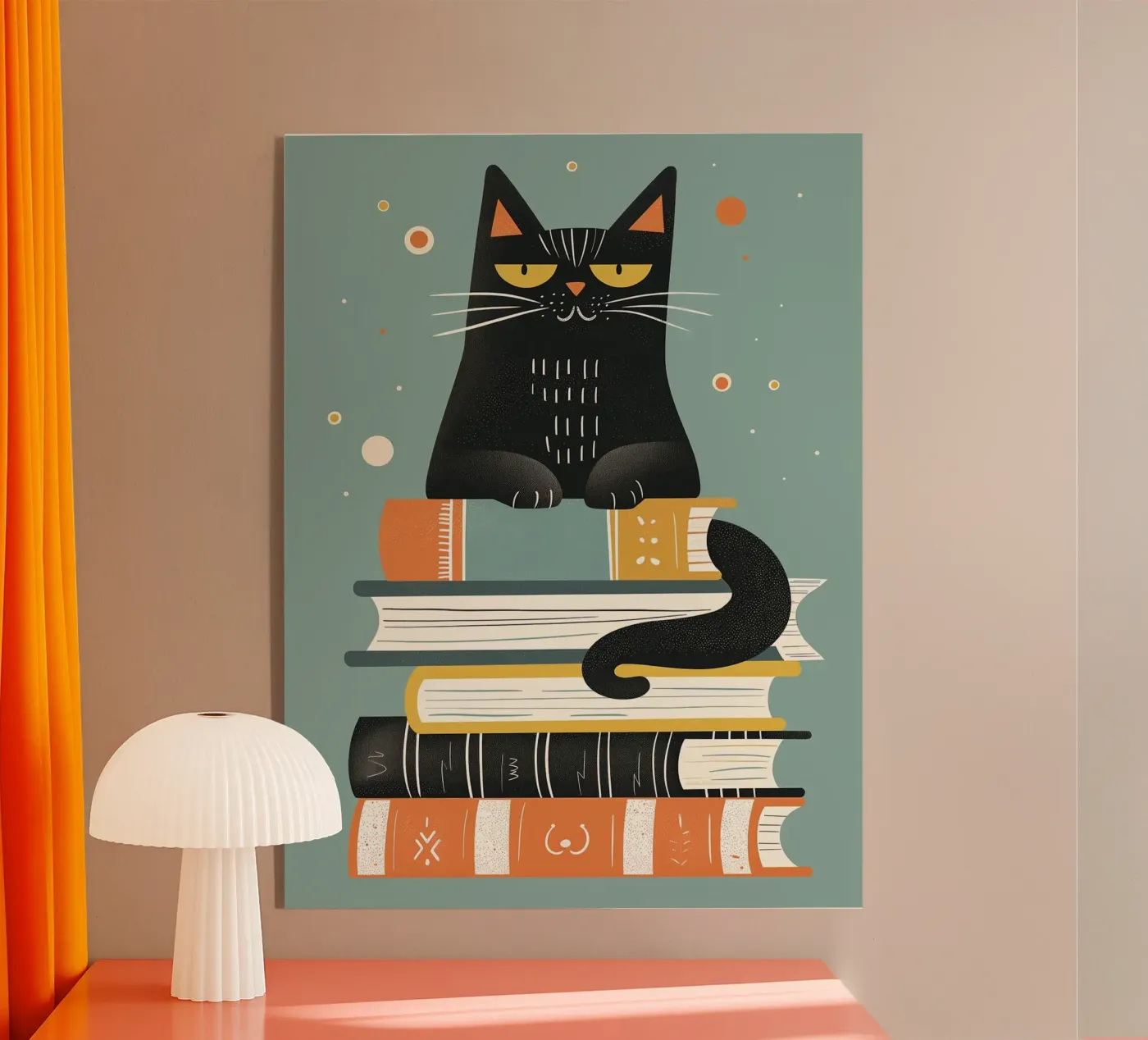 Cat with Books plexiglass da ShopByHaru