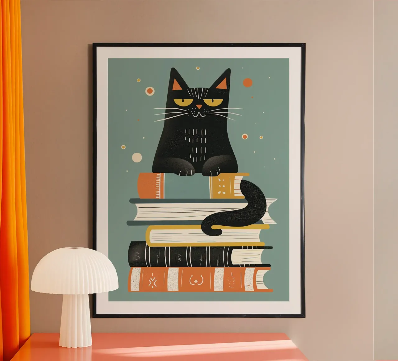 Gatto con libri poster da ShopByHaru