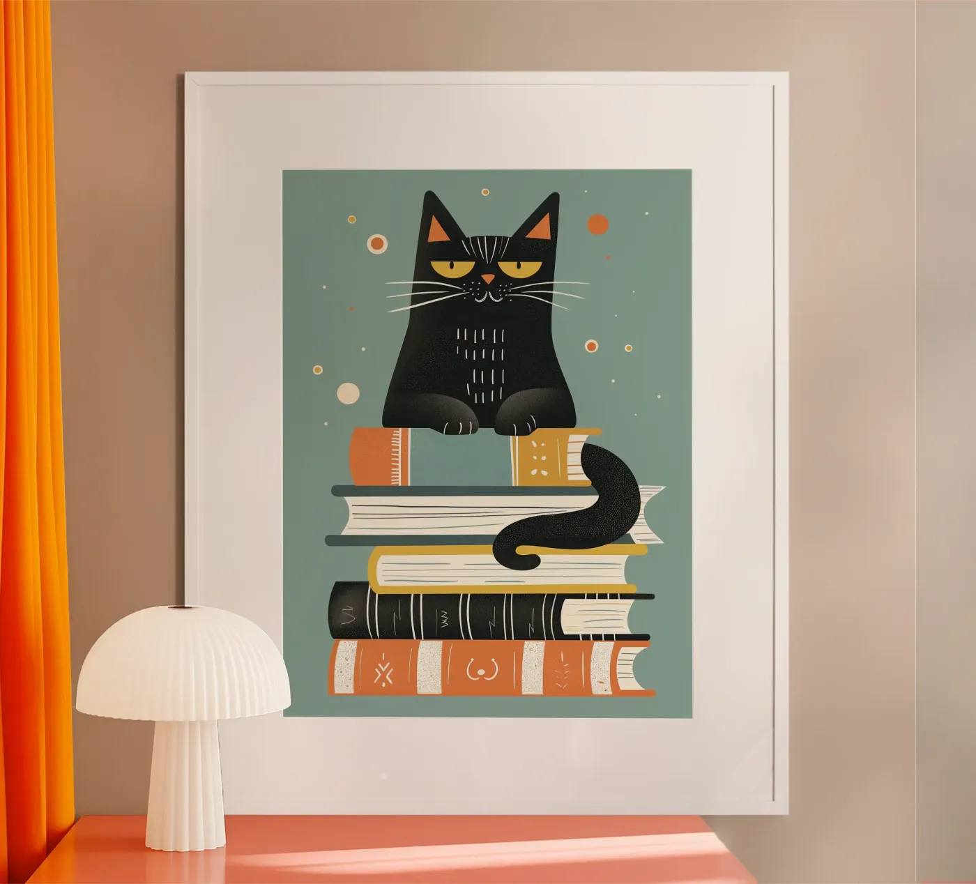 Gatto con libri poster da ShopByHaru
