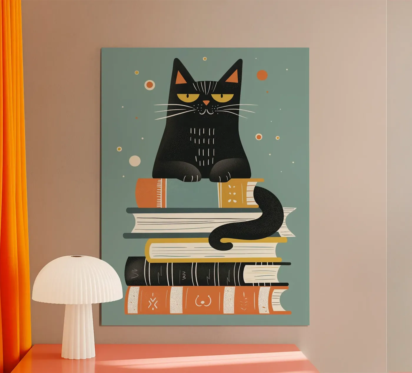 Gatto con libri poster da ShopByHaru