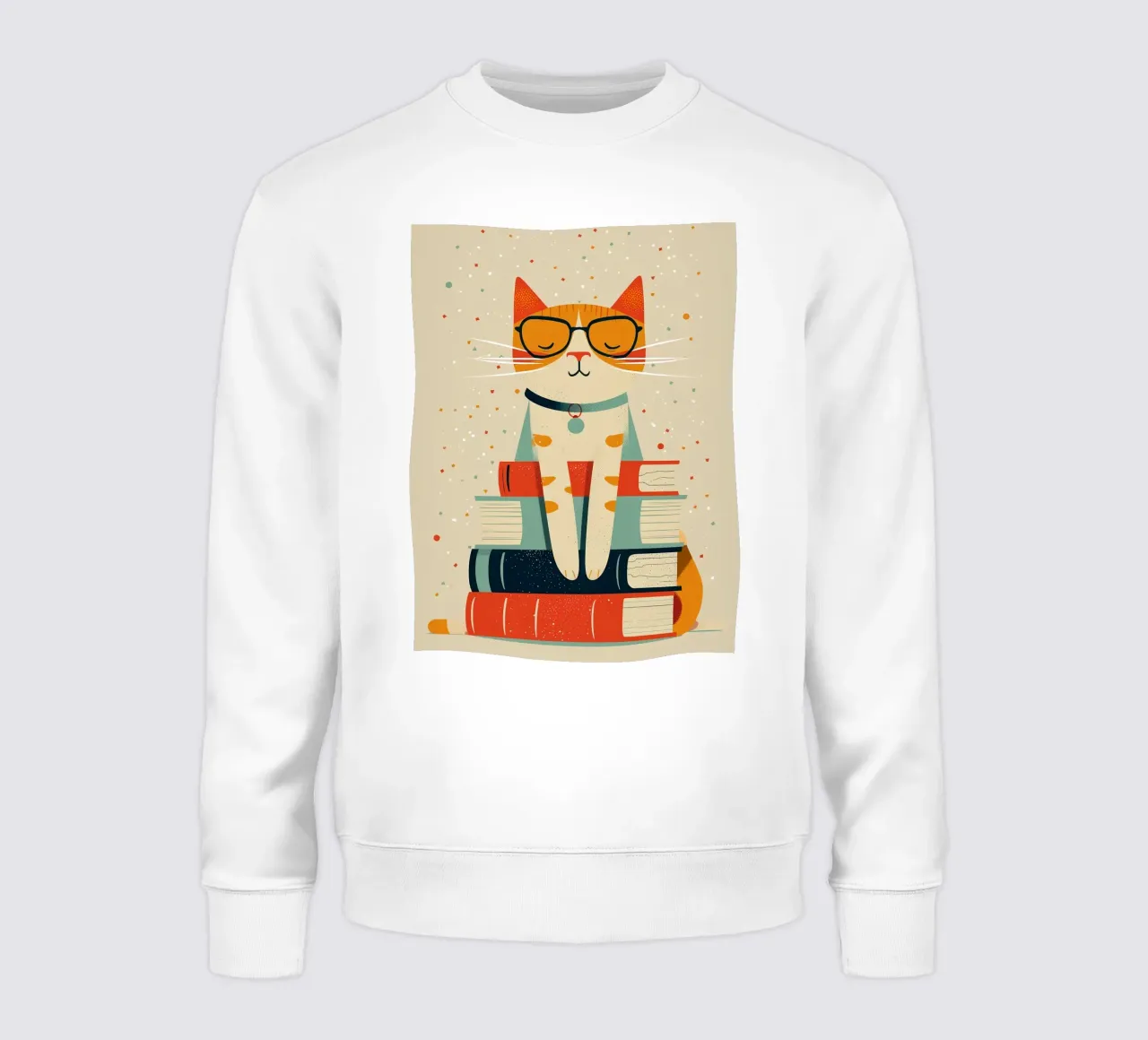 Gatto con libri felpa da ShopByHaru