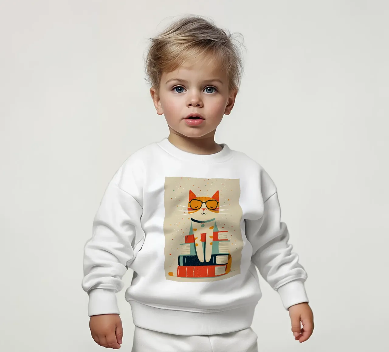 Gatto con libri felpa neonato da ShopByHaru