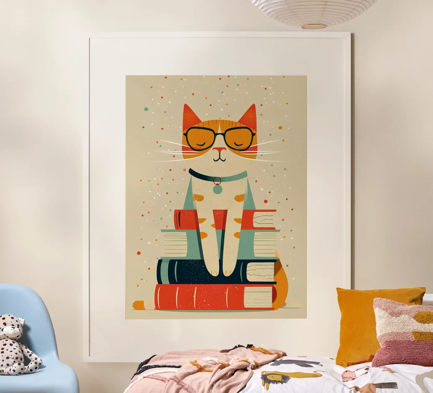 Gatto con libri poster da ShopByHaru