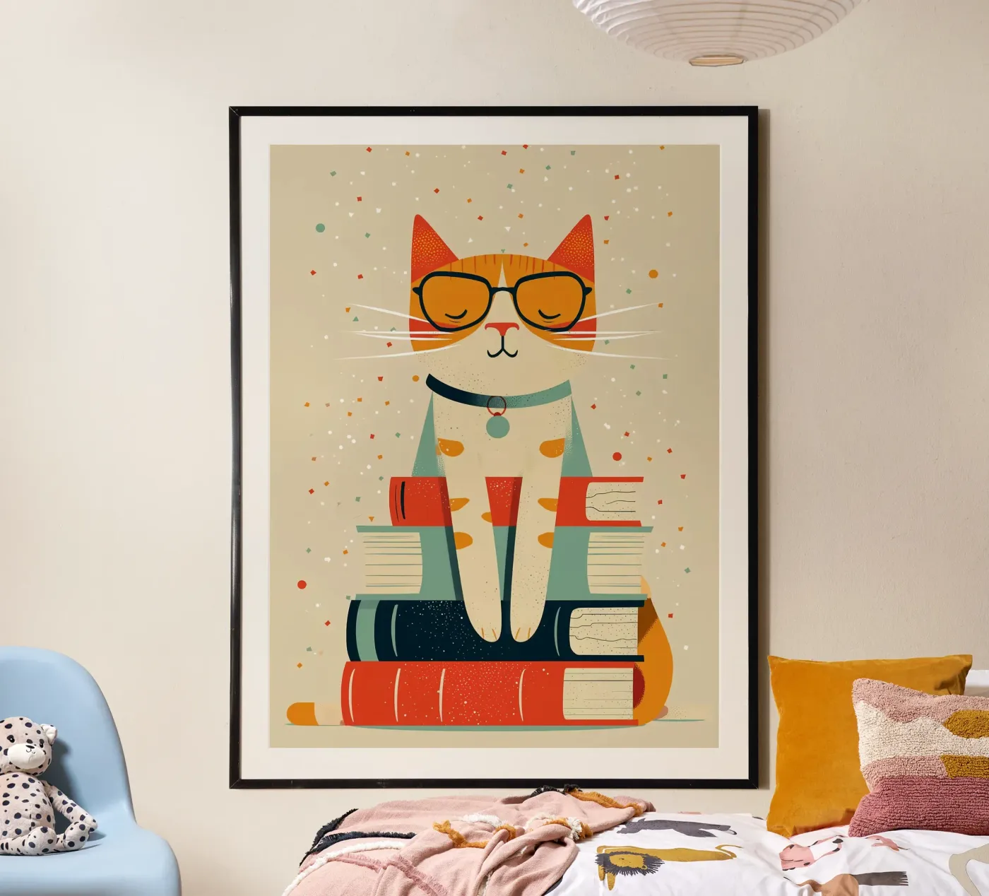 Gatto con libri poster da ShopByHaru