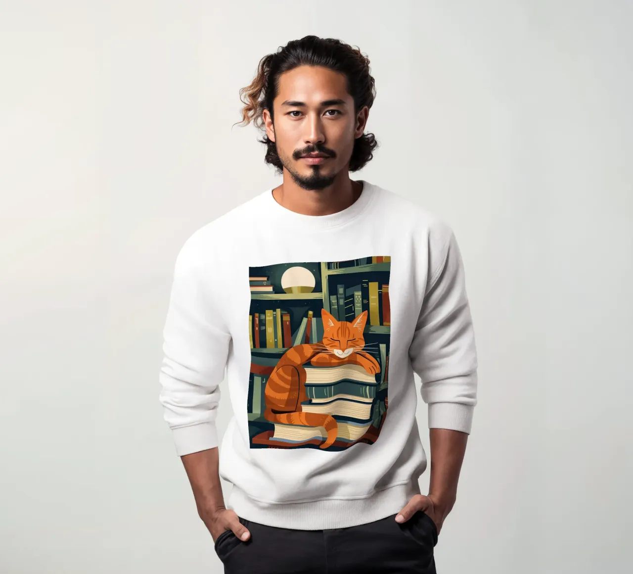 Gatto con libri felpa da ShopByHaru