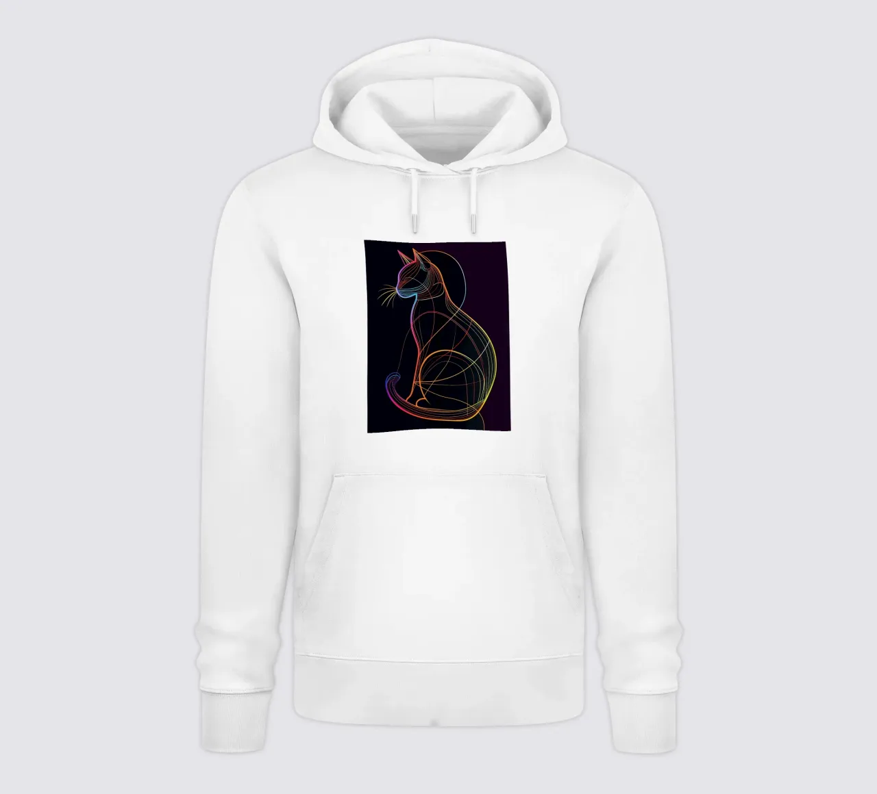 Colorful Line Art Cat hoodie by ShopByHaru
